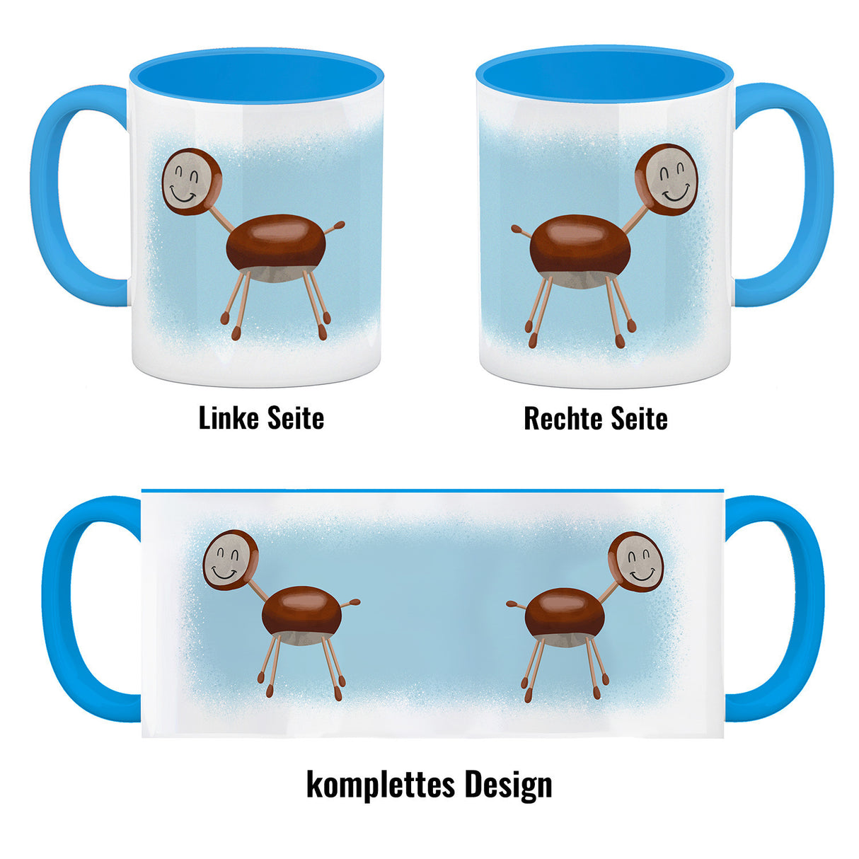 Kastanienfigur Kaffeebecher für den Herbst