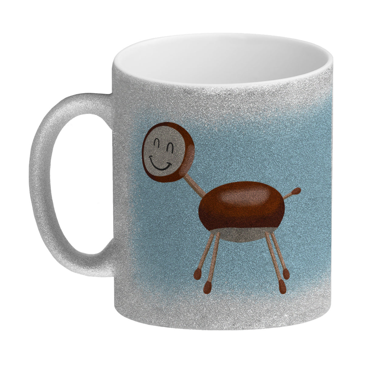 Kastanienfigur Kaffeebecher für den Herbst