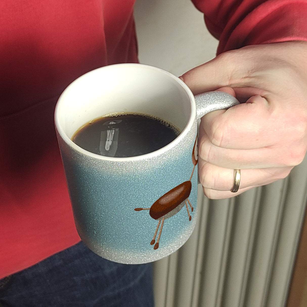 Kastanienfigur Kaffeebecher für den Herbst