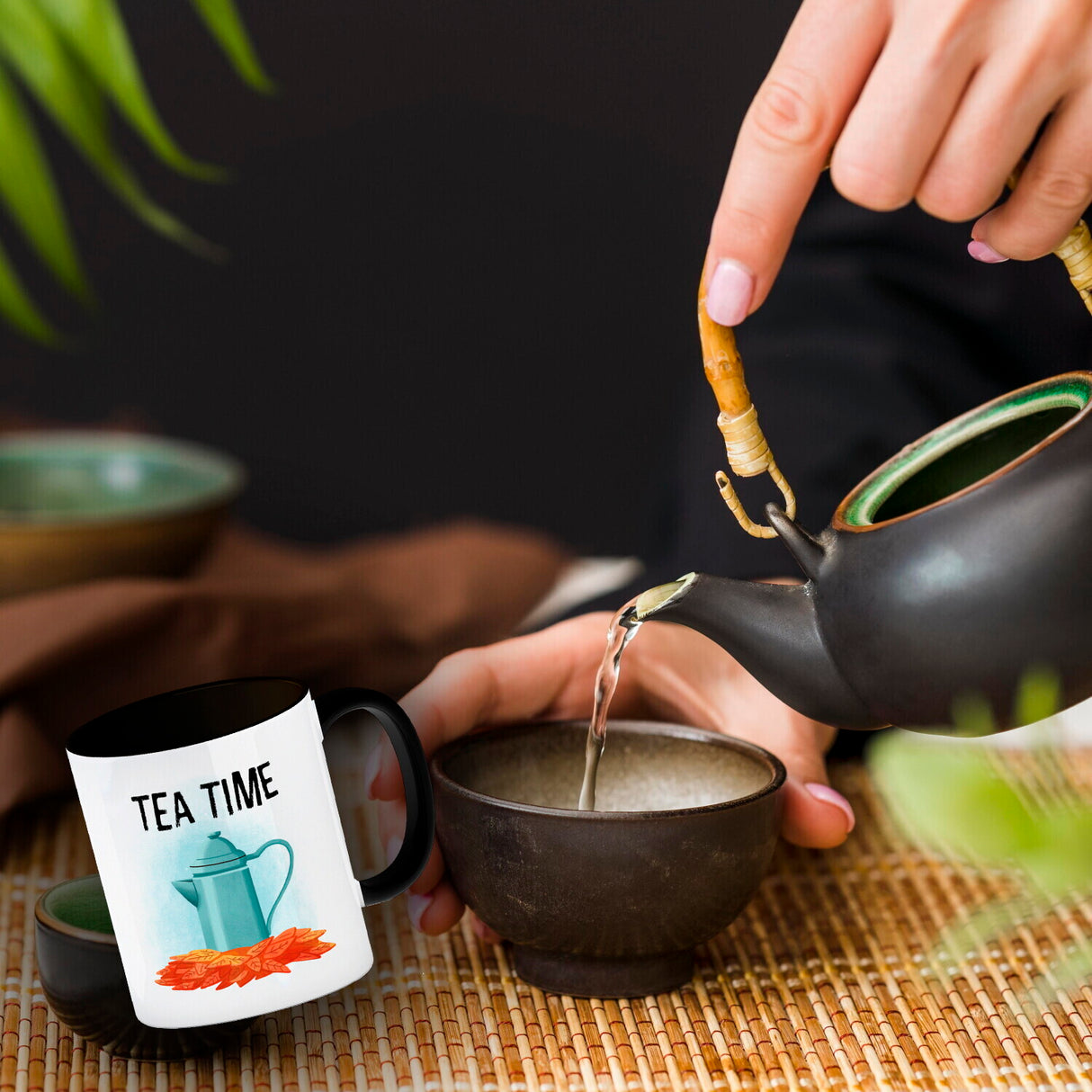 Tea Time Teekanne Kaffeebecher für den Herbst