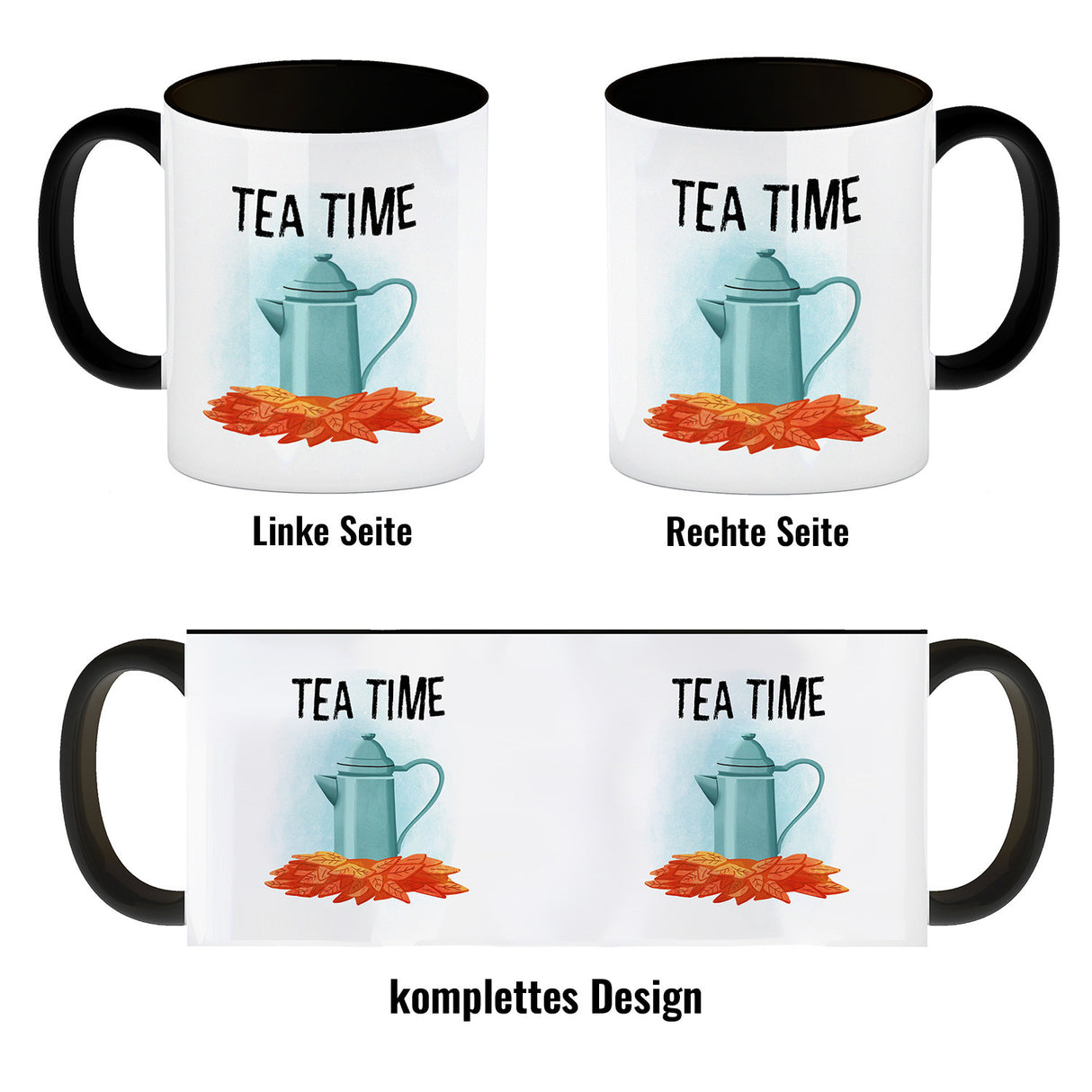 Tea Time Teekanne Kaffeebecher für den Herbst
