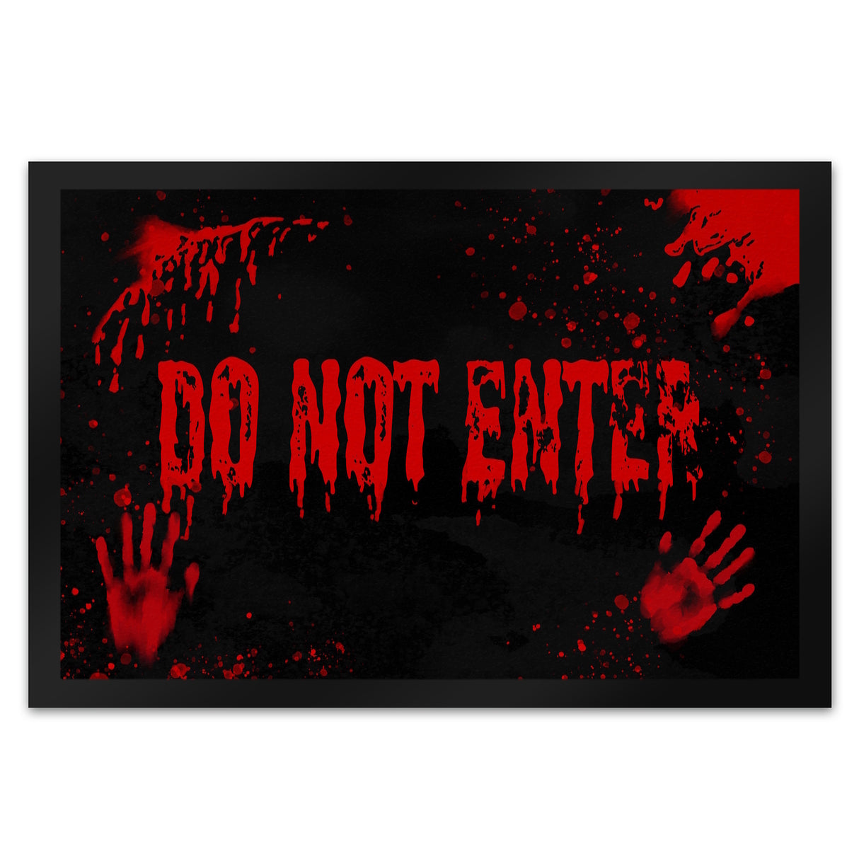 Do Not Enter Horror Halloween Blutbad Fußmatte mit Blutspritzern