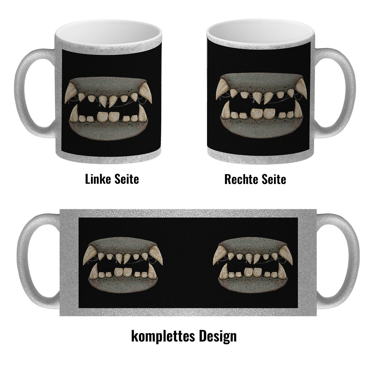 Zombiegebiss Horror Kaffeebecher für Halloween