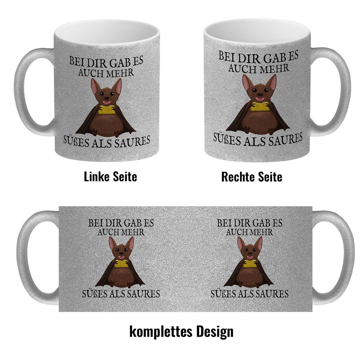 Bei dir gab es auch mehr Süßes als Saures Kaffeebecher mit dicker Fledermaus