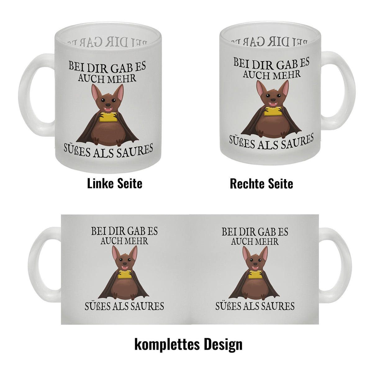 Bei dir gab es auch mehr Süßes als Saures Kaffeebecher mit dicker Fledermaus