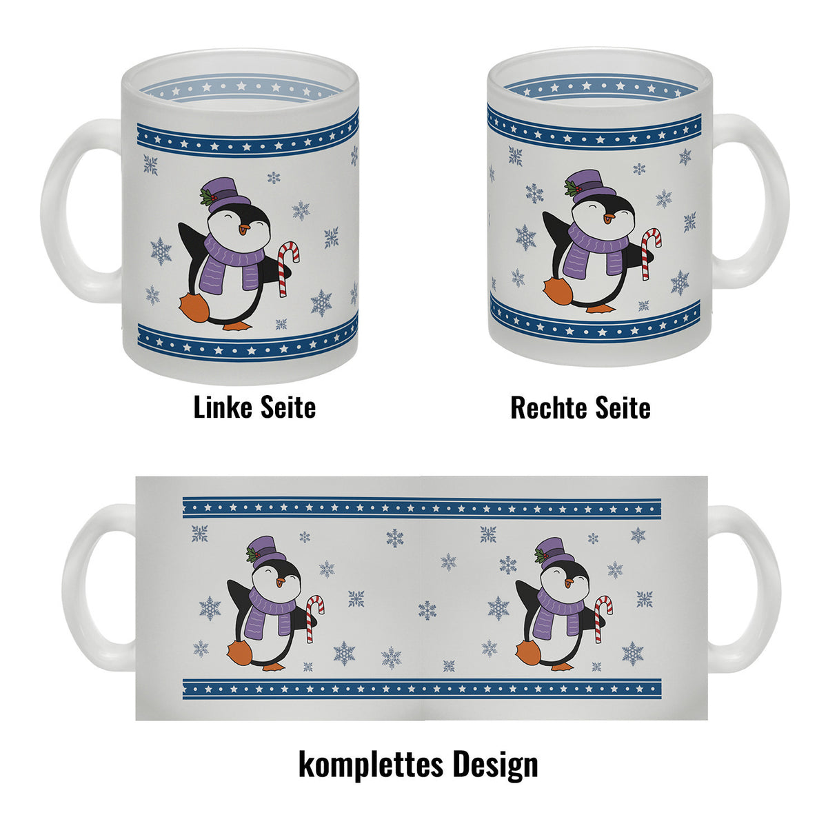 Tanzender Winter Pinguin Weihnachten Kaffeebecher