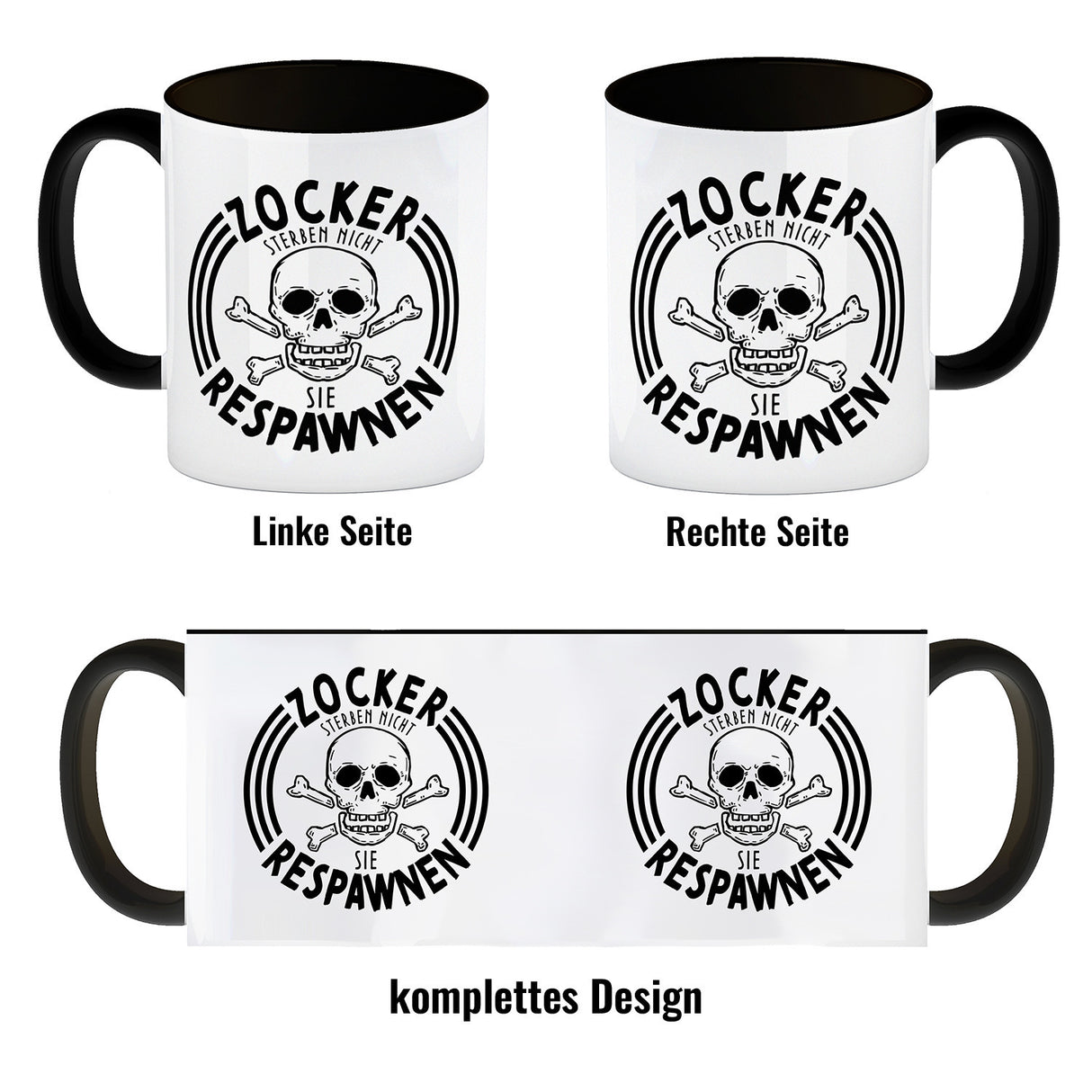 Zocker sterben nicht sie respawnen Totenkopf Kaffeebecher