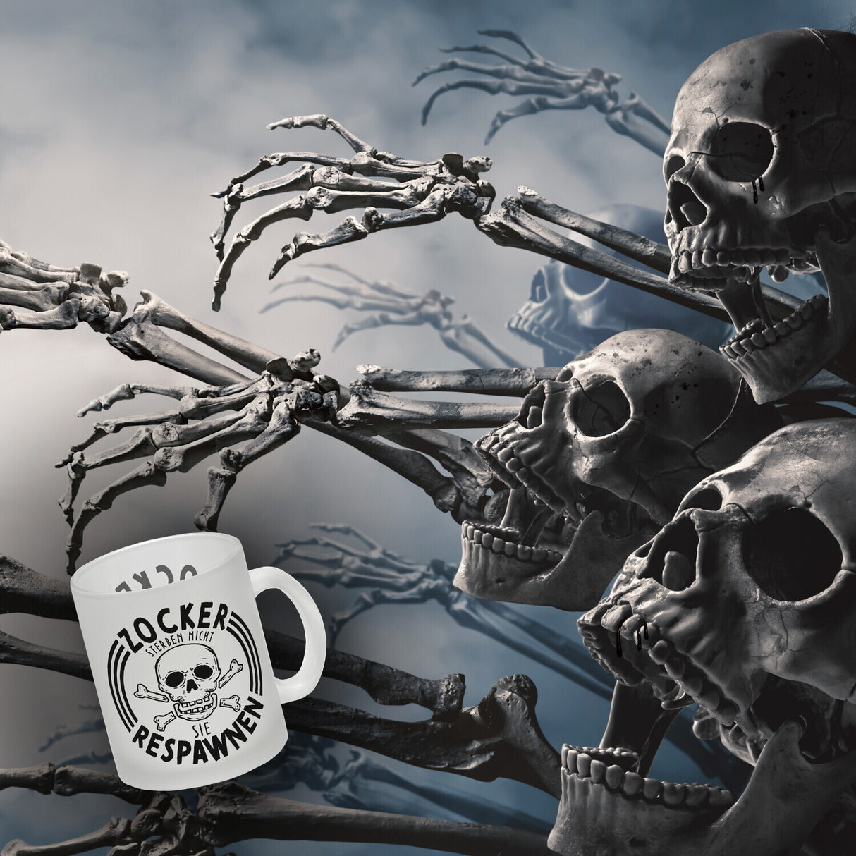 Zocker sterben nicht sie respawnen Totenkopf Kaffeebecher