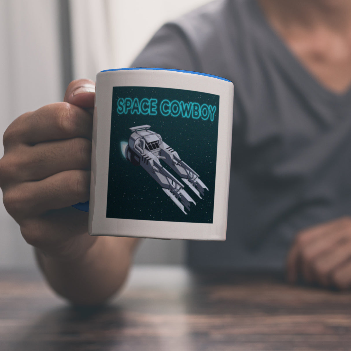 Space Cowboy Raumschiff Kaffeebecher