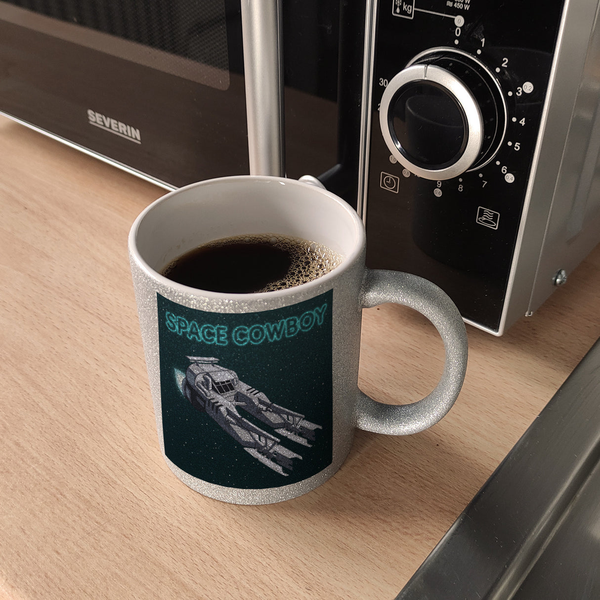 Space Cowboy Raumschiff Kaffeebecher