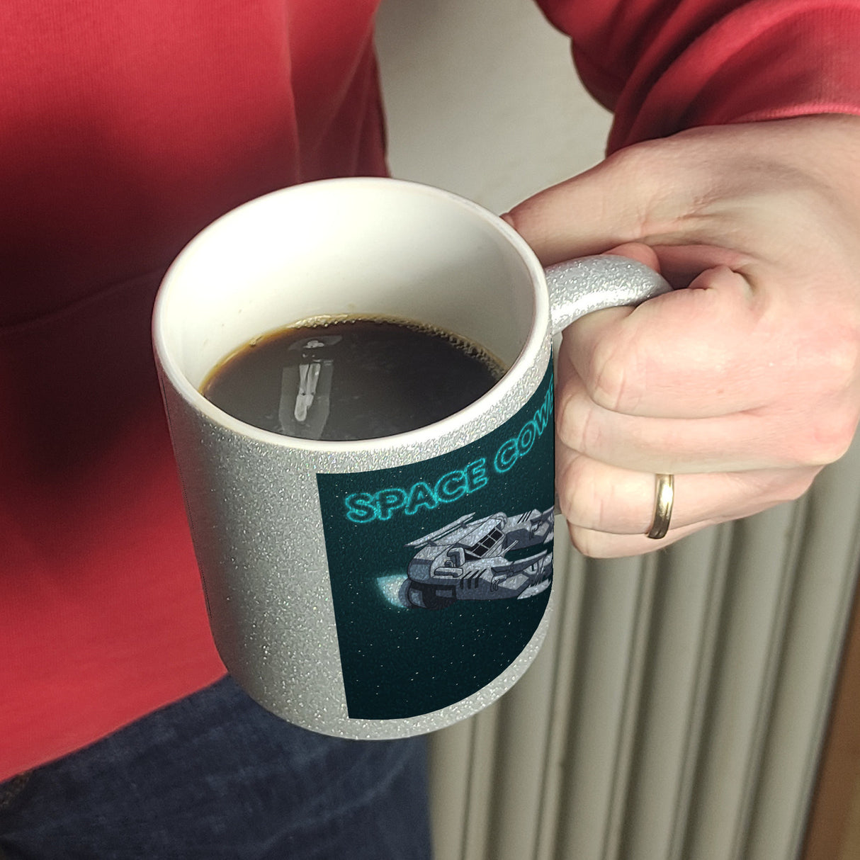 Space Cowboy Raumschiff Kaffeebecher