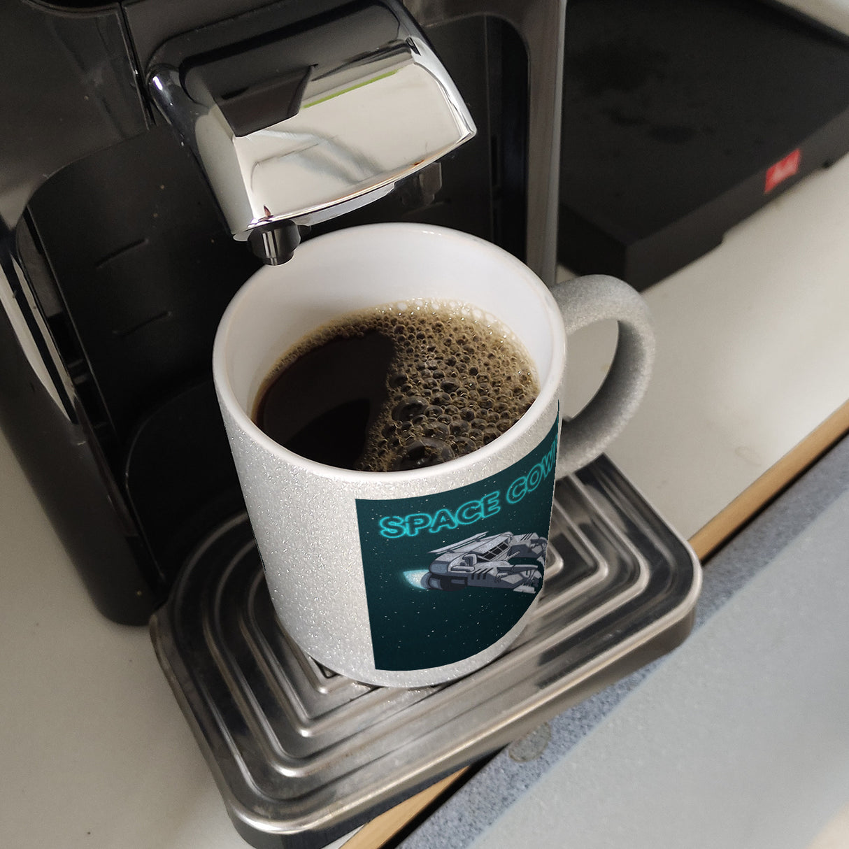 Space Cowboy Raumschiff Kaffeebecher