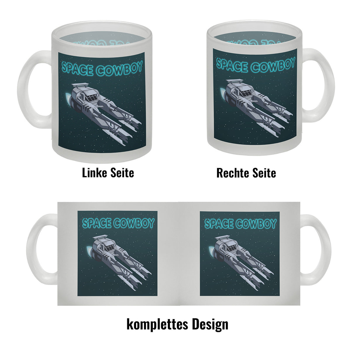 Space Cowboy Raumschiff Kaffeebecher