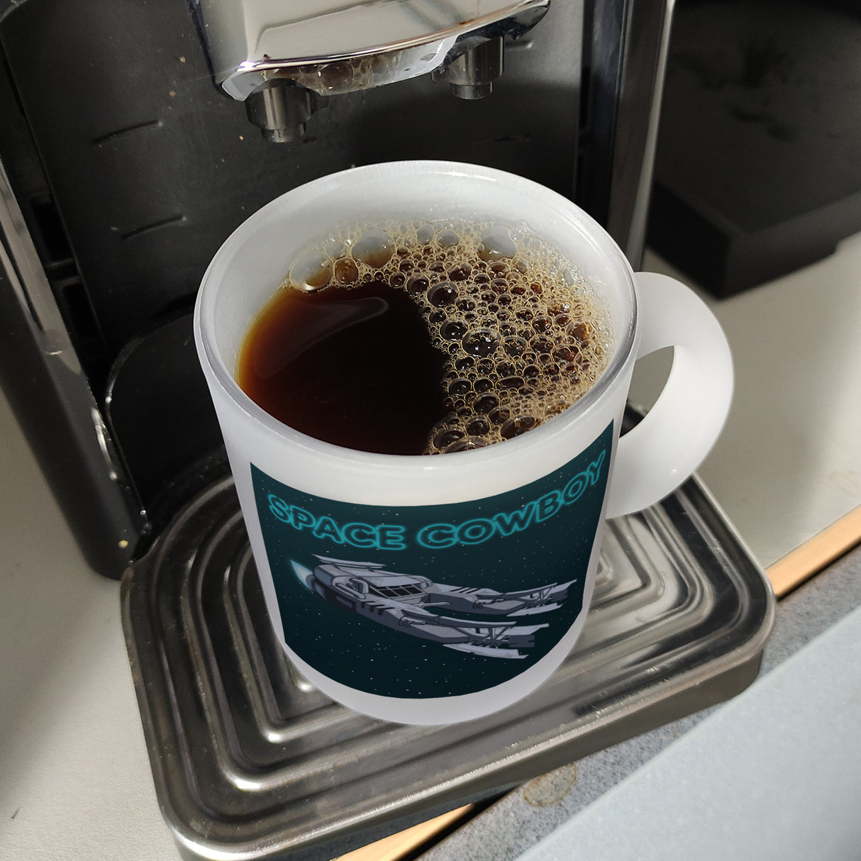 Space Cowboy Raumschiff Kaffeebecher