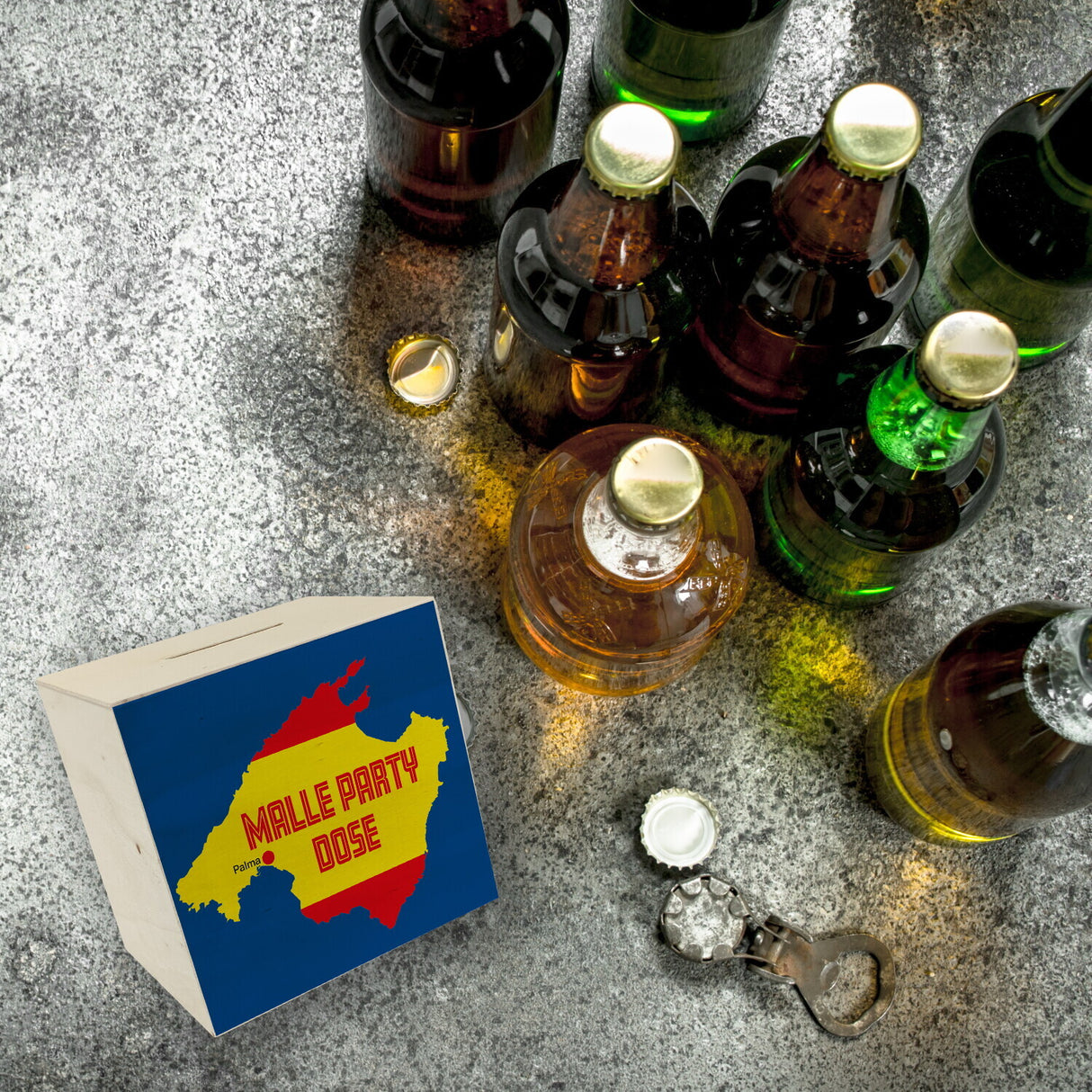 Malle Party Spardose mit Mallorca Motiv
