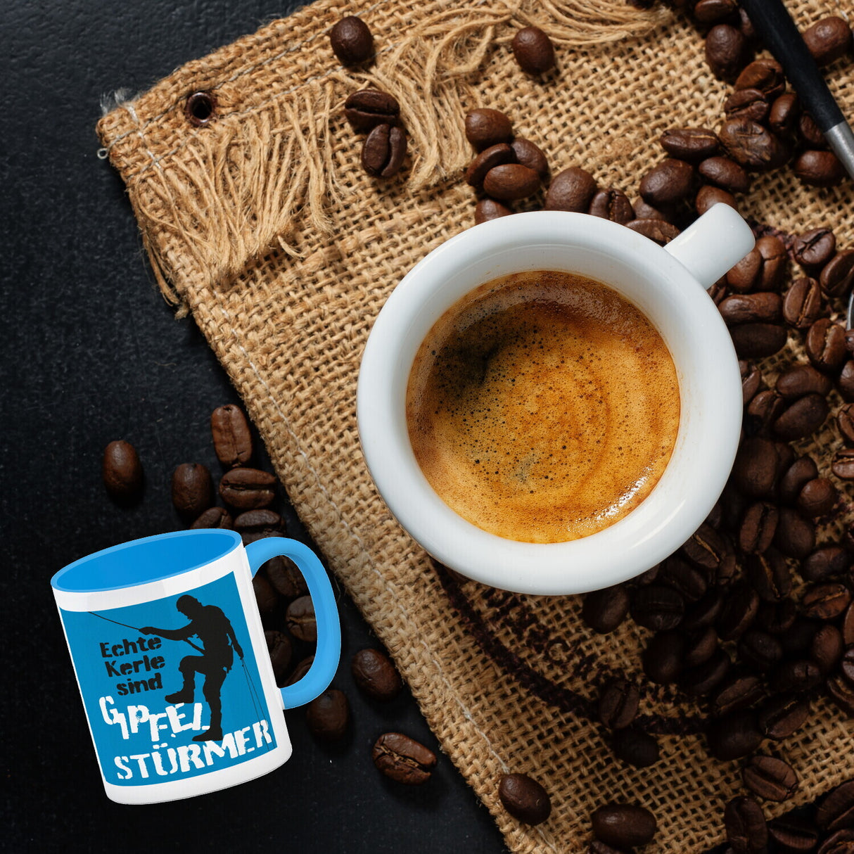 Echte Kerle sind Gipfelstürmer Kaffeebecher für Kletterer