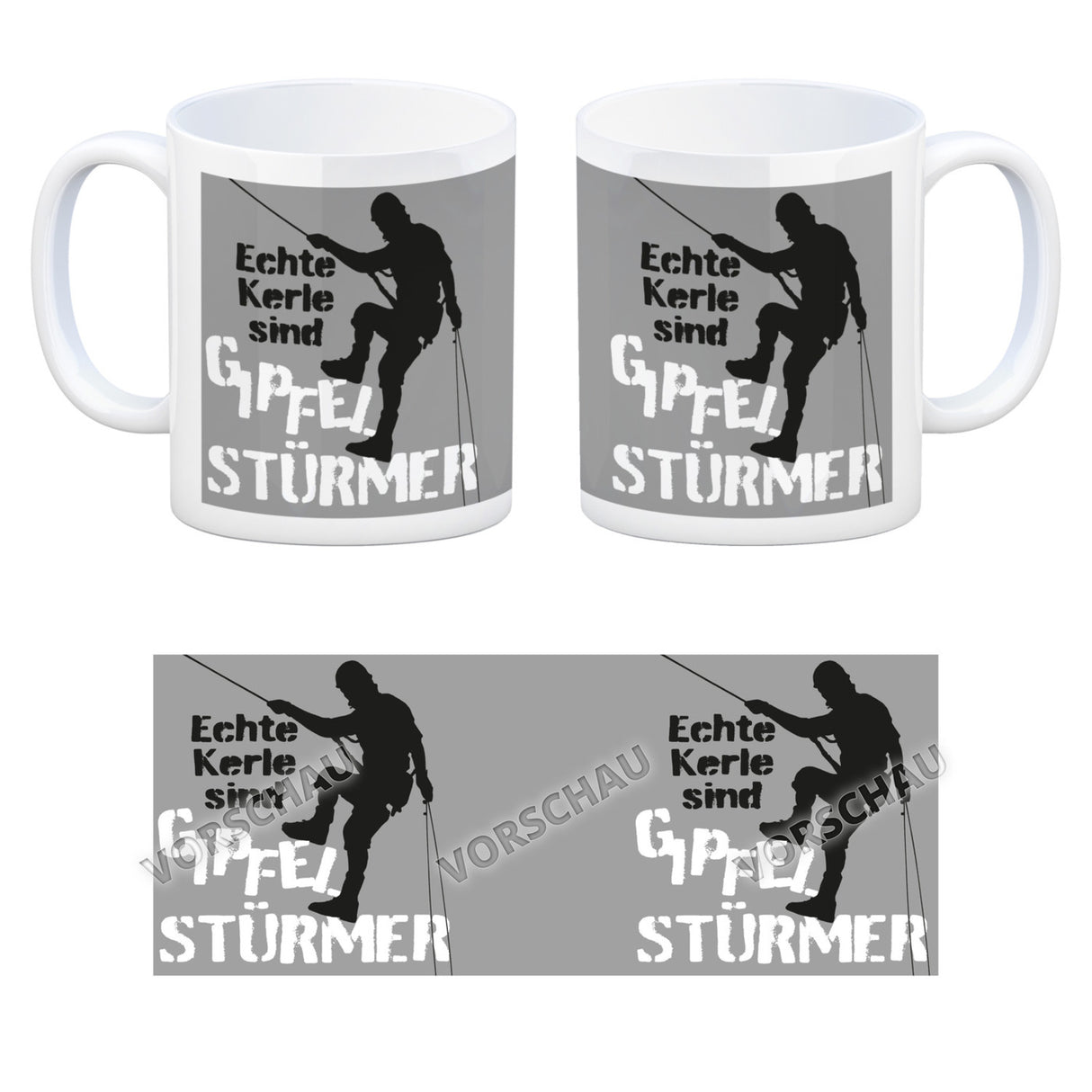 Echte Kerle sind Gipfelstürmer Kaffeebecher für Kletterer
