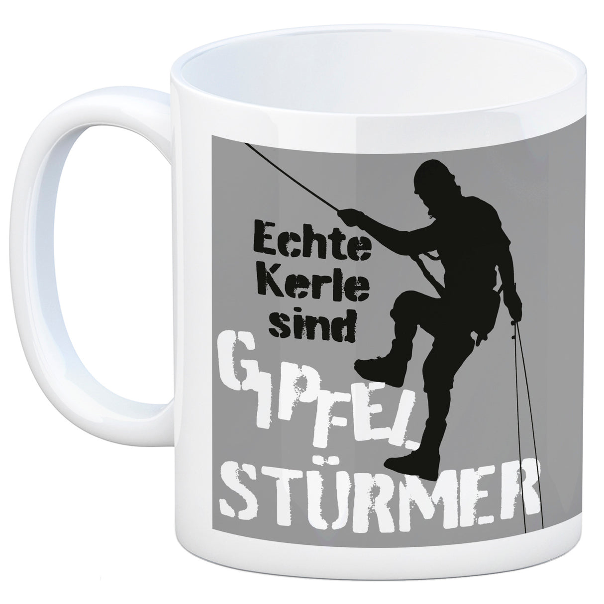 Echte Kerle sind Gipfelstürmer Kaffeebecher für Kletterer