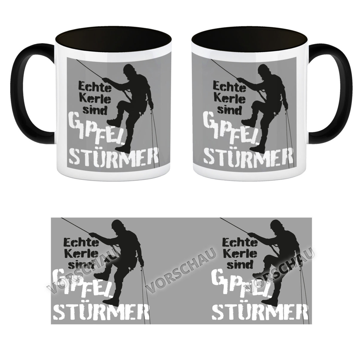 Echte Kerle sind Gipfelstürmer Kaffeebecher für Kletterer