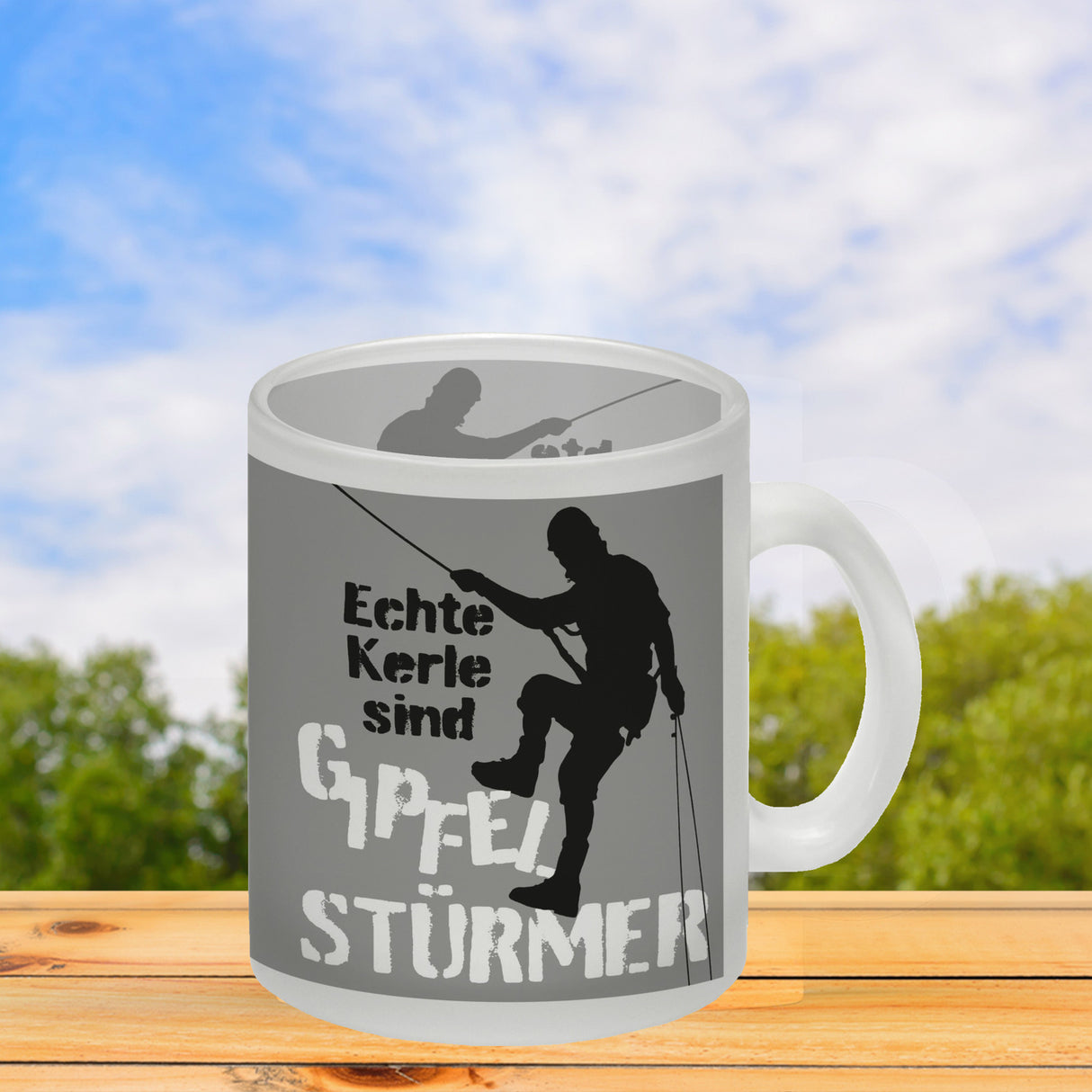 Echte Kerle sind Gipfelstürmer Kaffeebecher für Kletterer