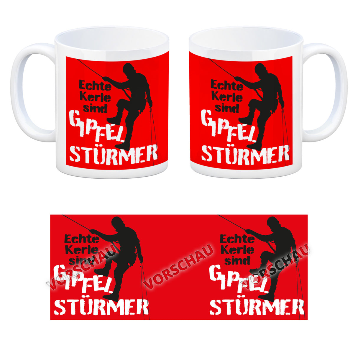 Echte Kerle sind Gipfelstürmer Kaffeebecher für Kletterer