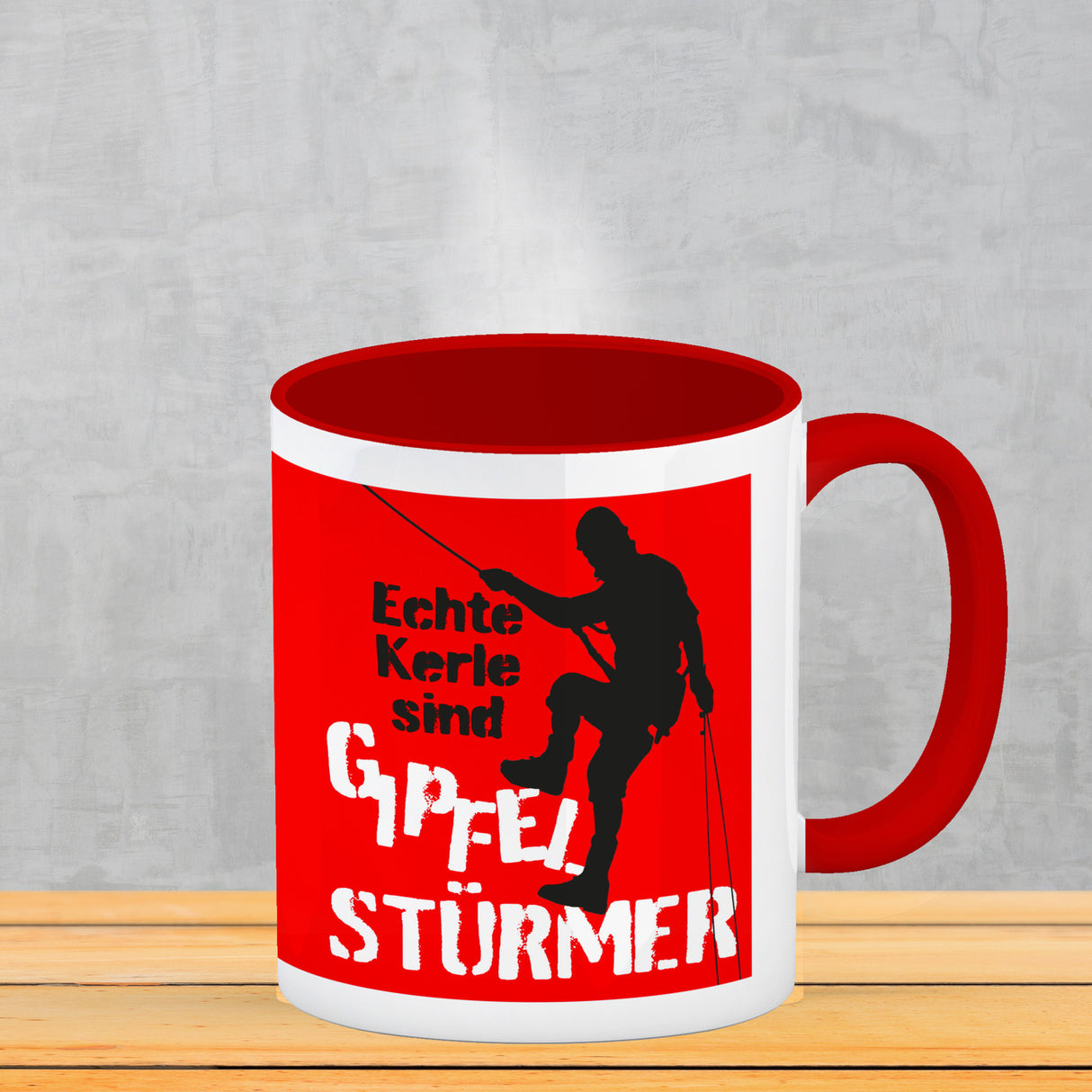 Echte Kerle sind Gipfelstürmer Kaffeebecher für Kletterer