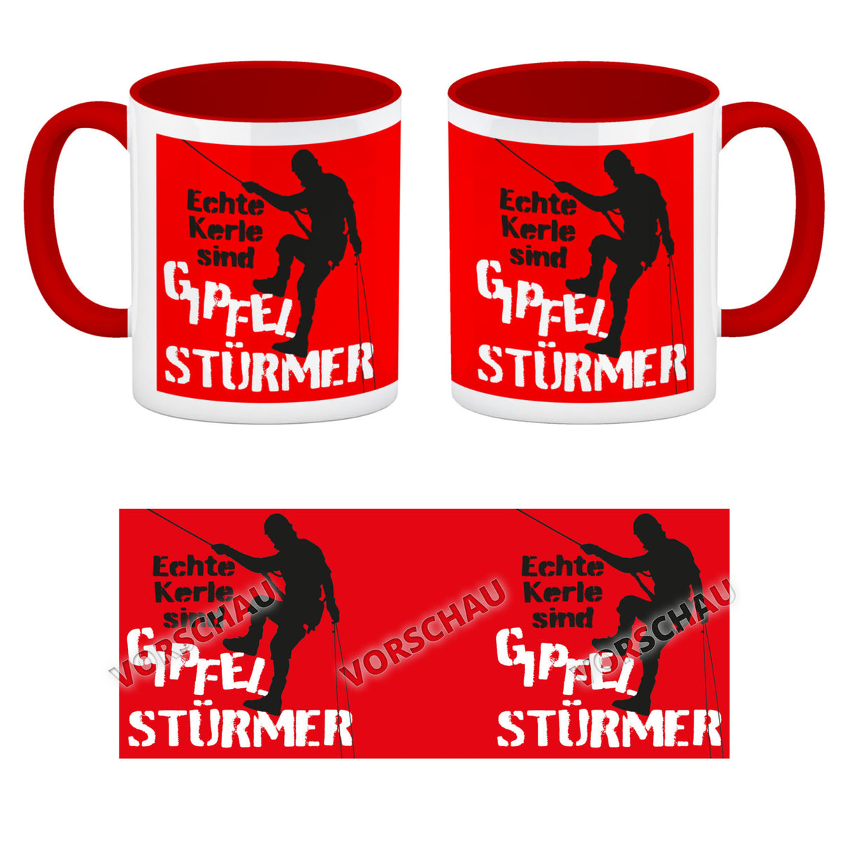 Echte Kerle sind Gipfelstürmer Kaffeebecher für Kletterer