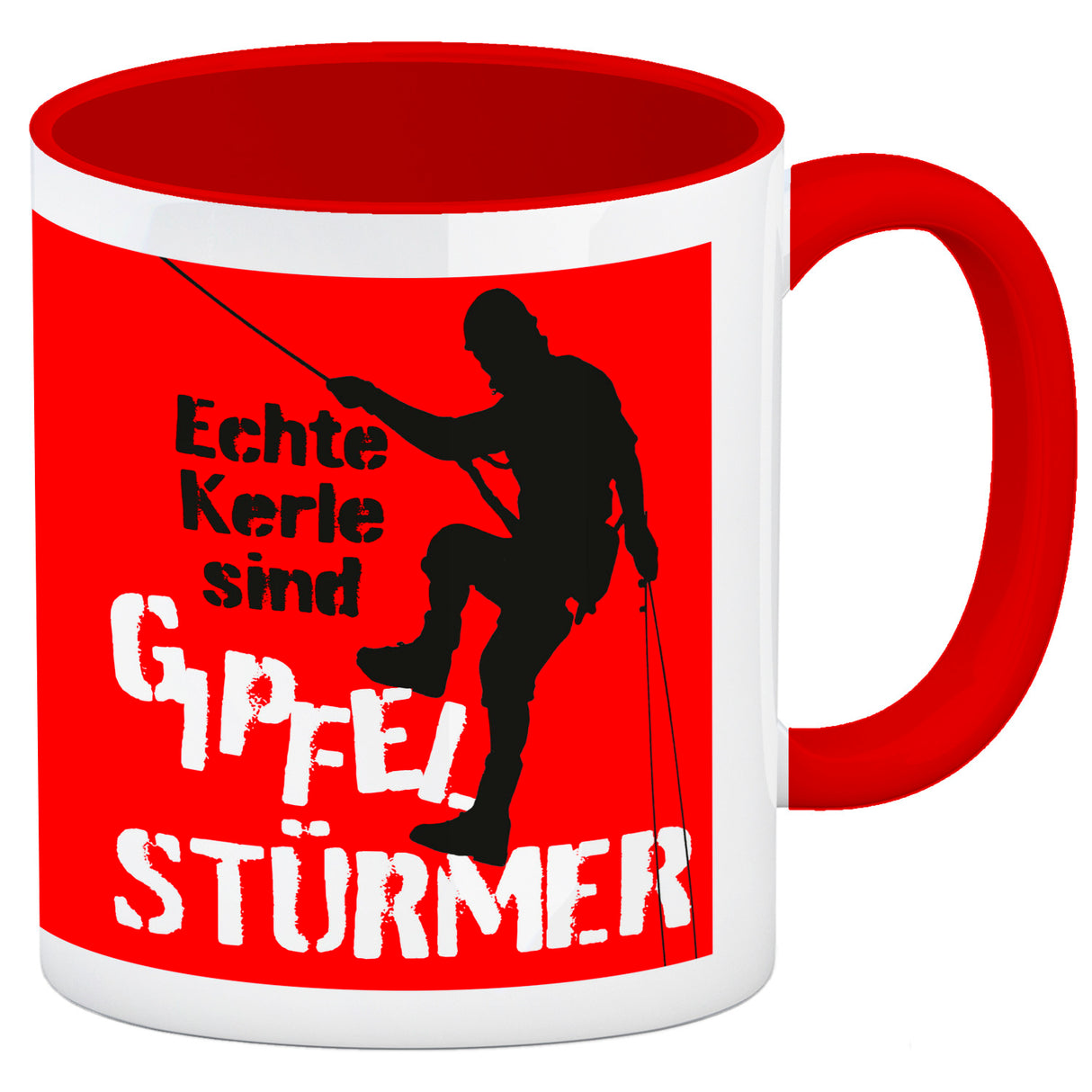 Echte Kerle sind Gipfelstürmer Kaffeebecher für Kletterer