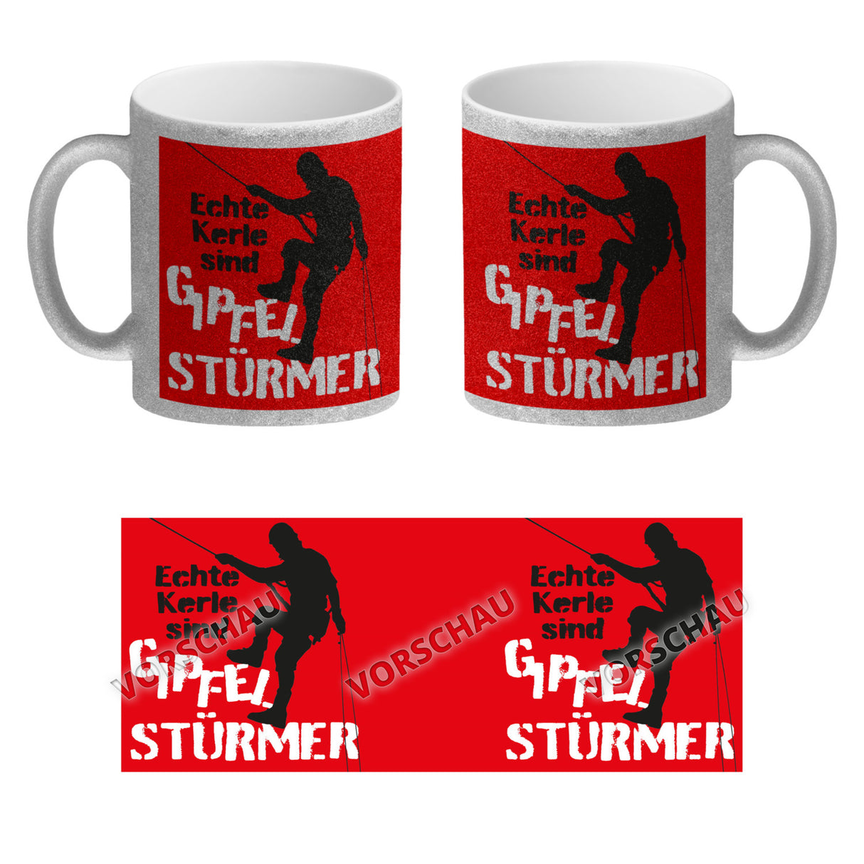 Echte Kerle sind Gipfelstürmer Kaffeebecher für Kletterer