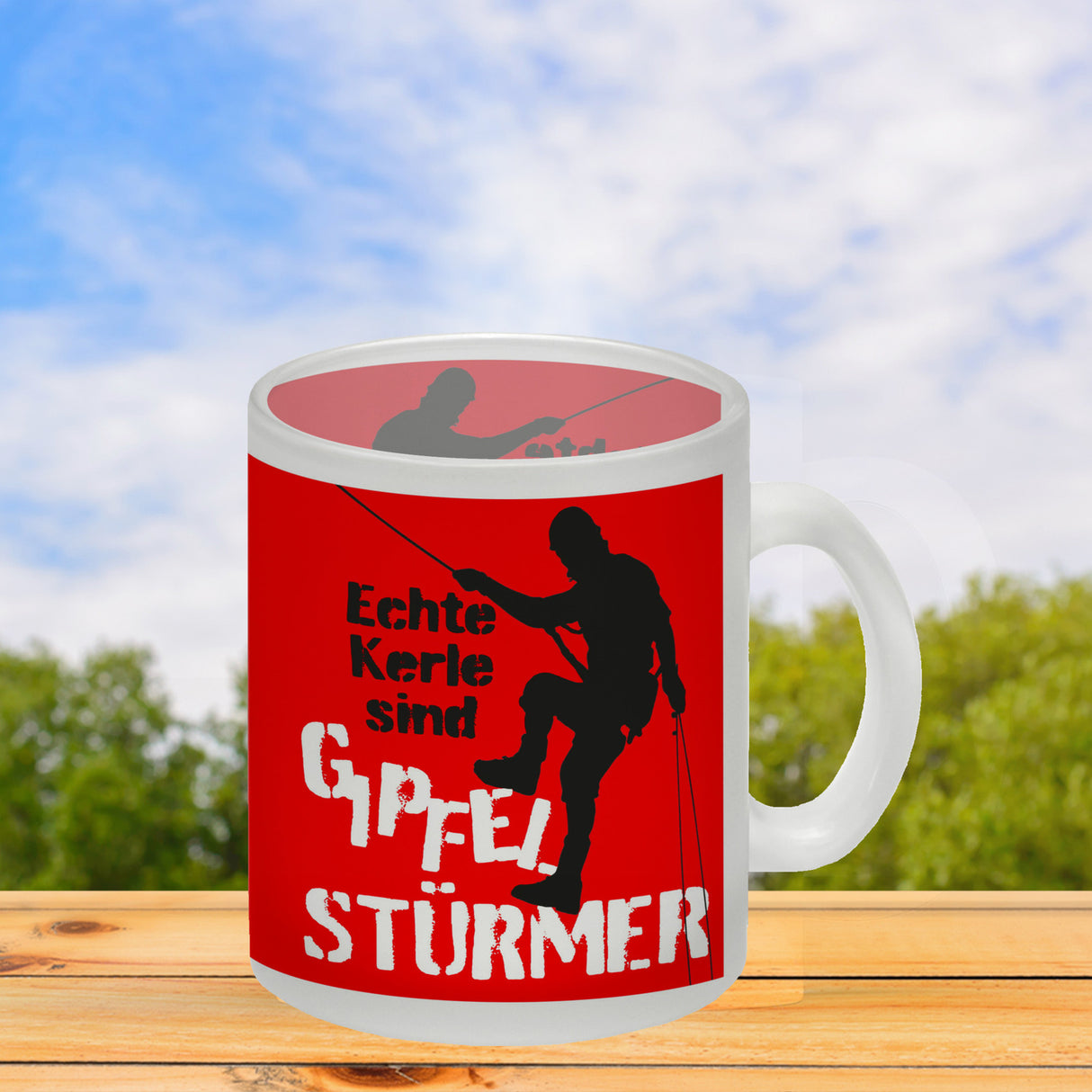 Echte Kerle sind Gipfelstürmer Kaffeebecher für Kletterer