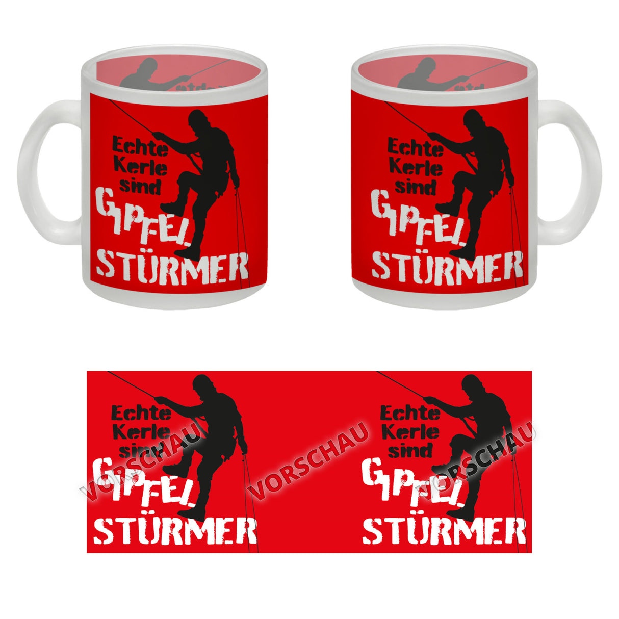 Echte Kerle sind Gipfelstürmer Kaffeebecher für Kletterer