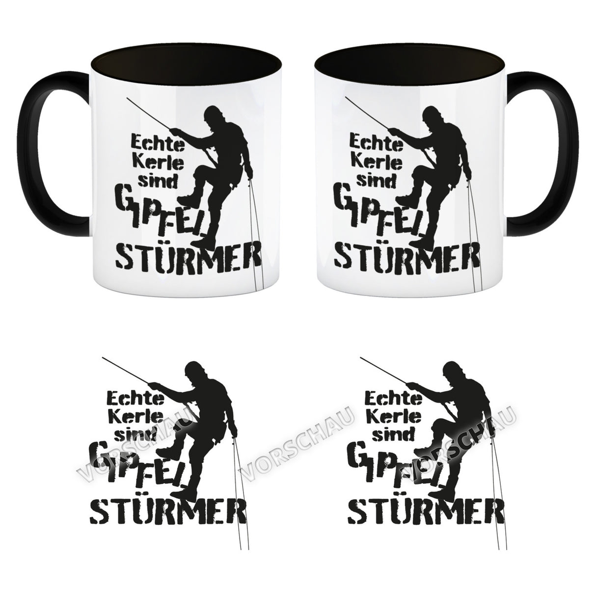 Echte Kerle sind Gipfelstürmer Kaffeebecher für Kletterer