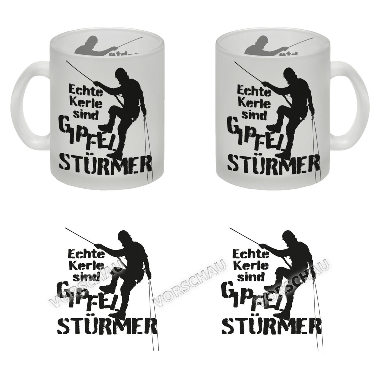 Echte Kerle sind Gipfelstürmer Kaffeebecher für Kletterer