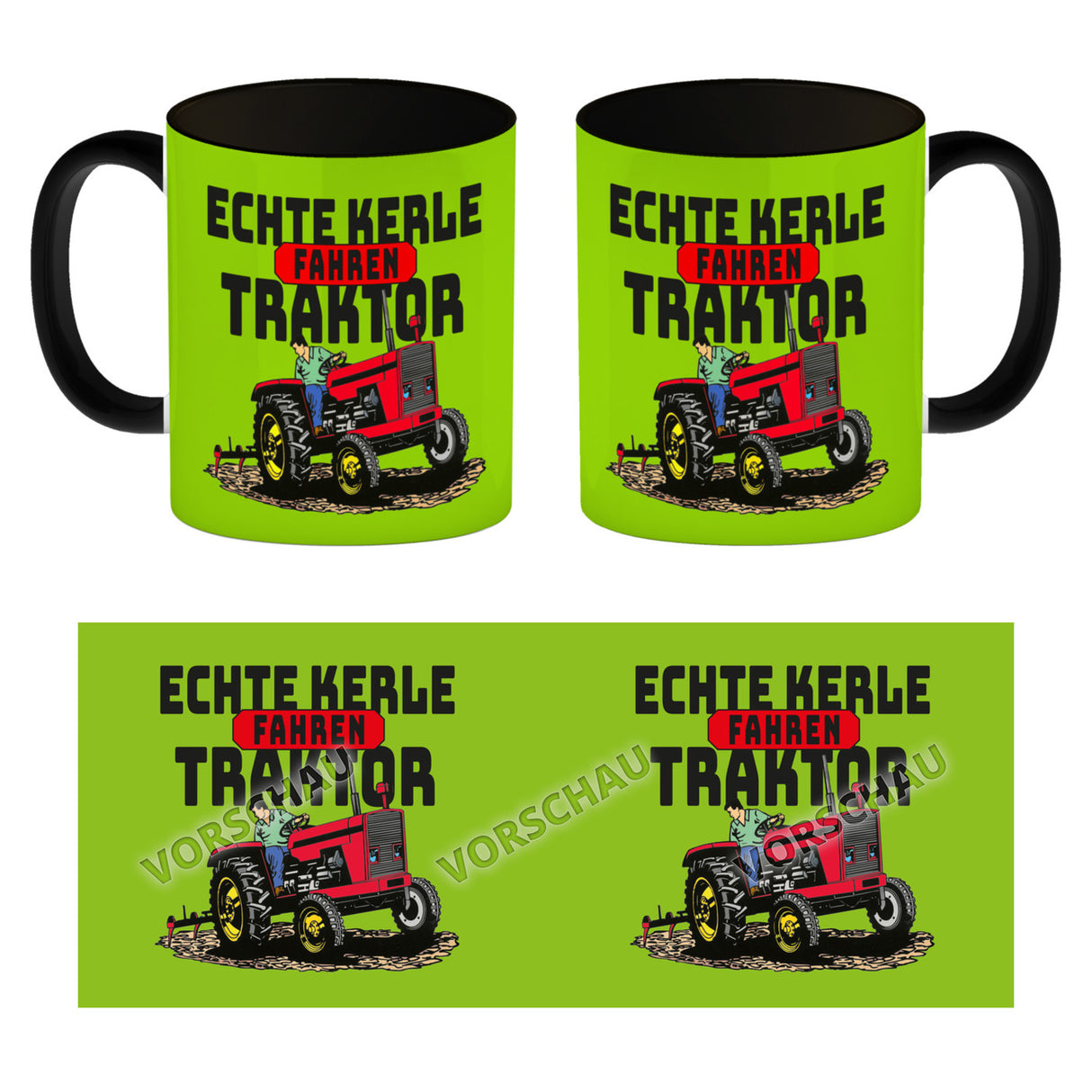 Echte Kerle fahren Traktor Kaffeebecher in braun