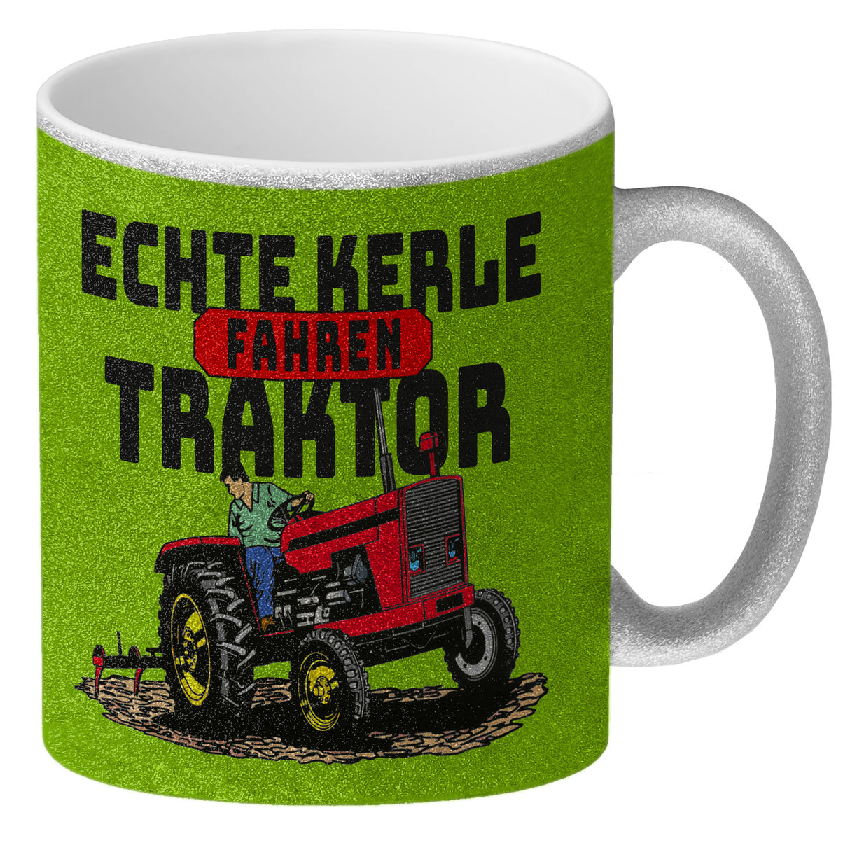 Echte Kerle fahren Traktor Kaffeebecher in braun