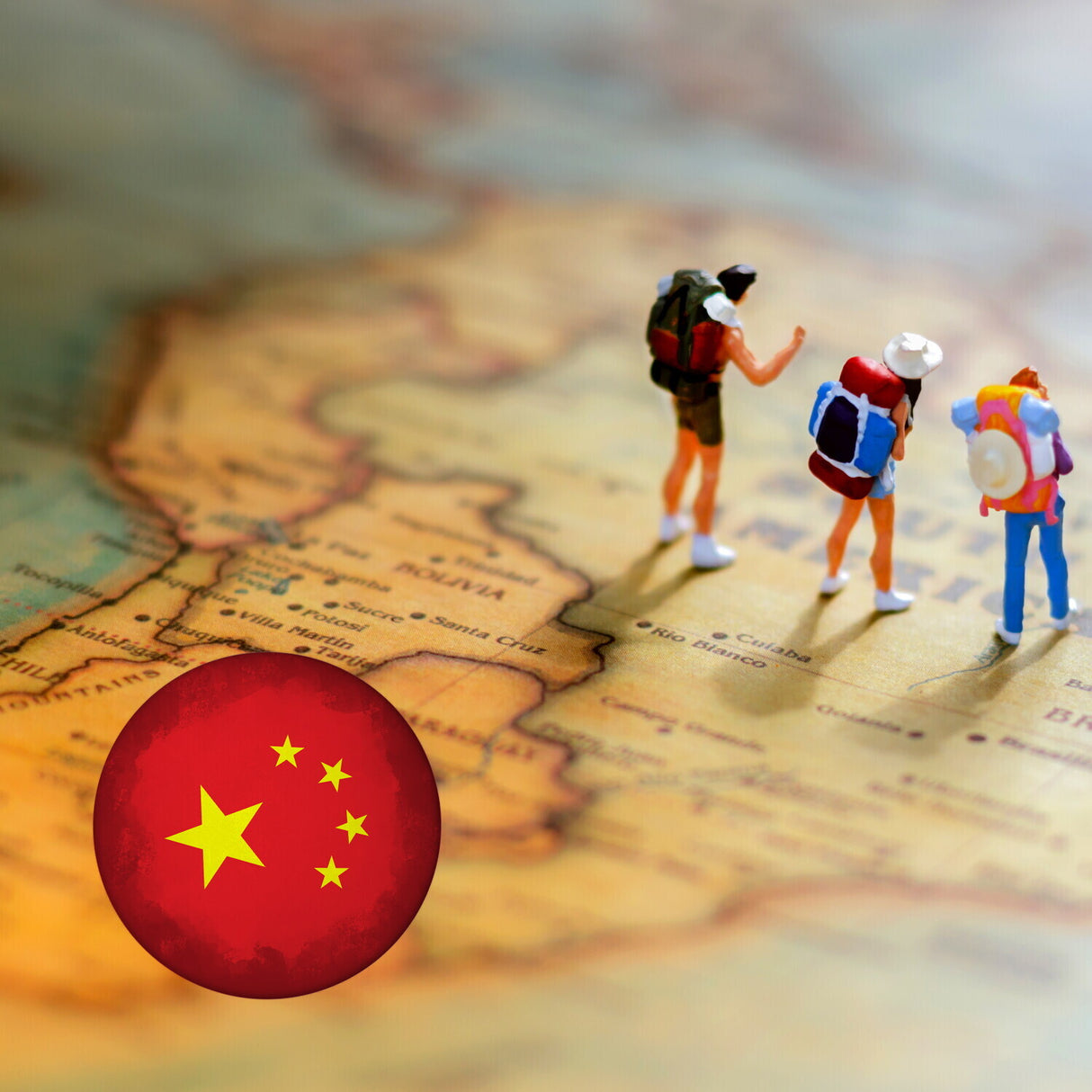 China Flagge Magnet rund