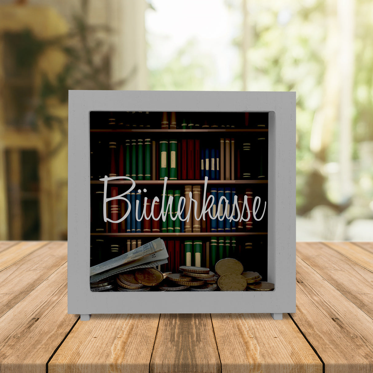 Bücherkasse Spardose für Leseratten