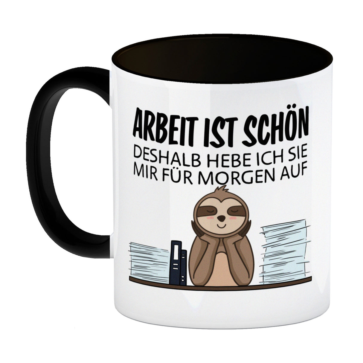 Arbeit für morgen aufheben Faultier Kaffeebecher
