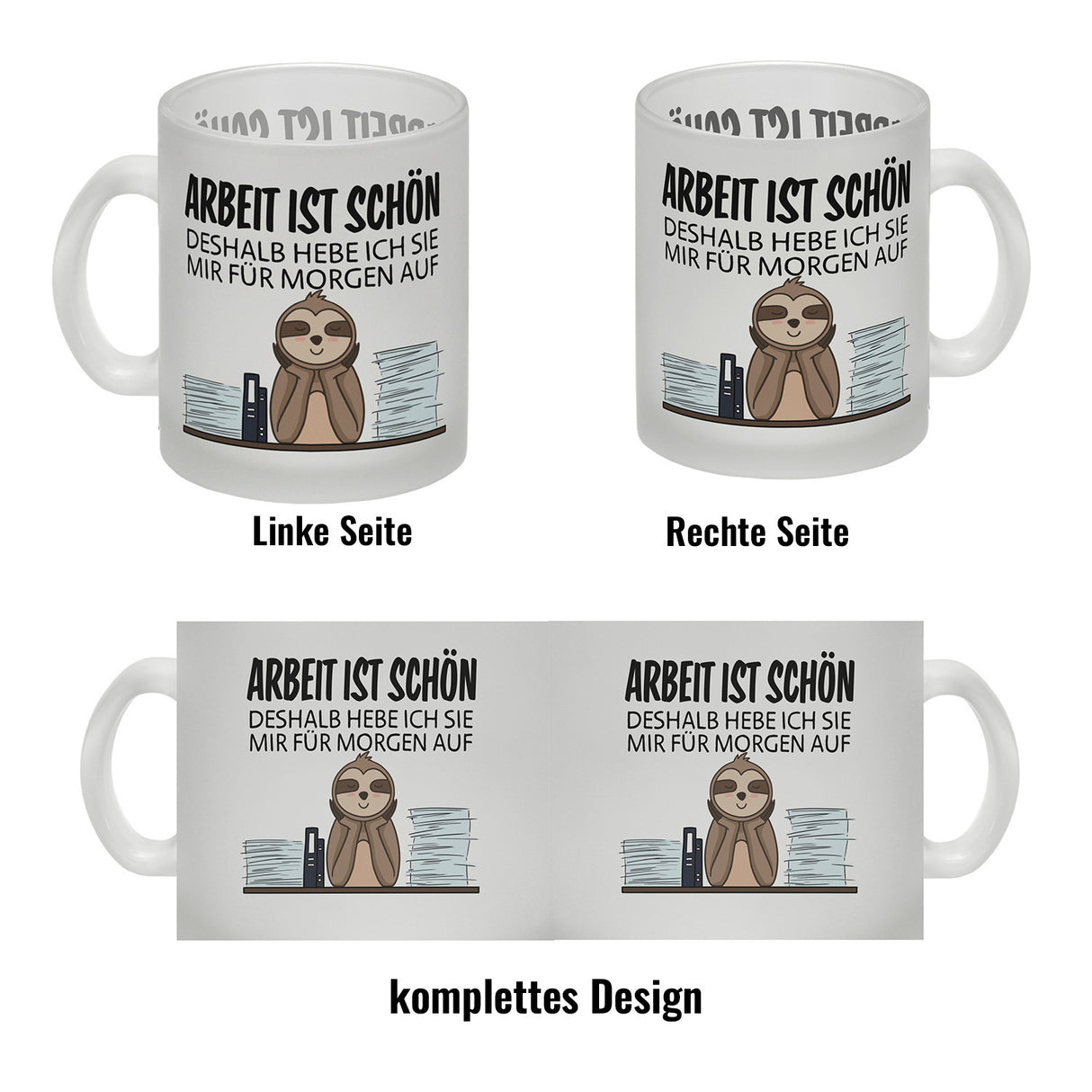 Arbeit für morgen aufheben Faultier Kaffeebecher