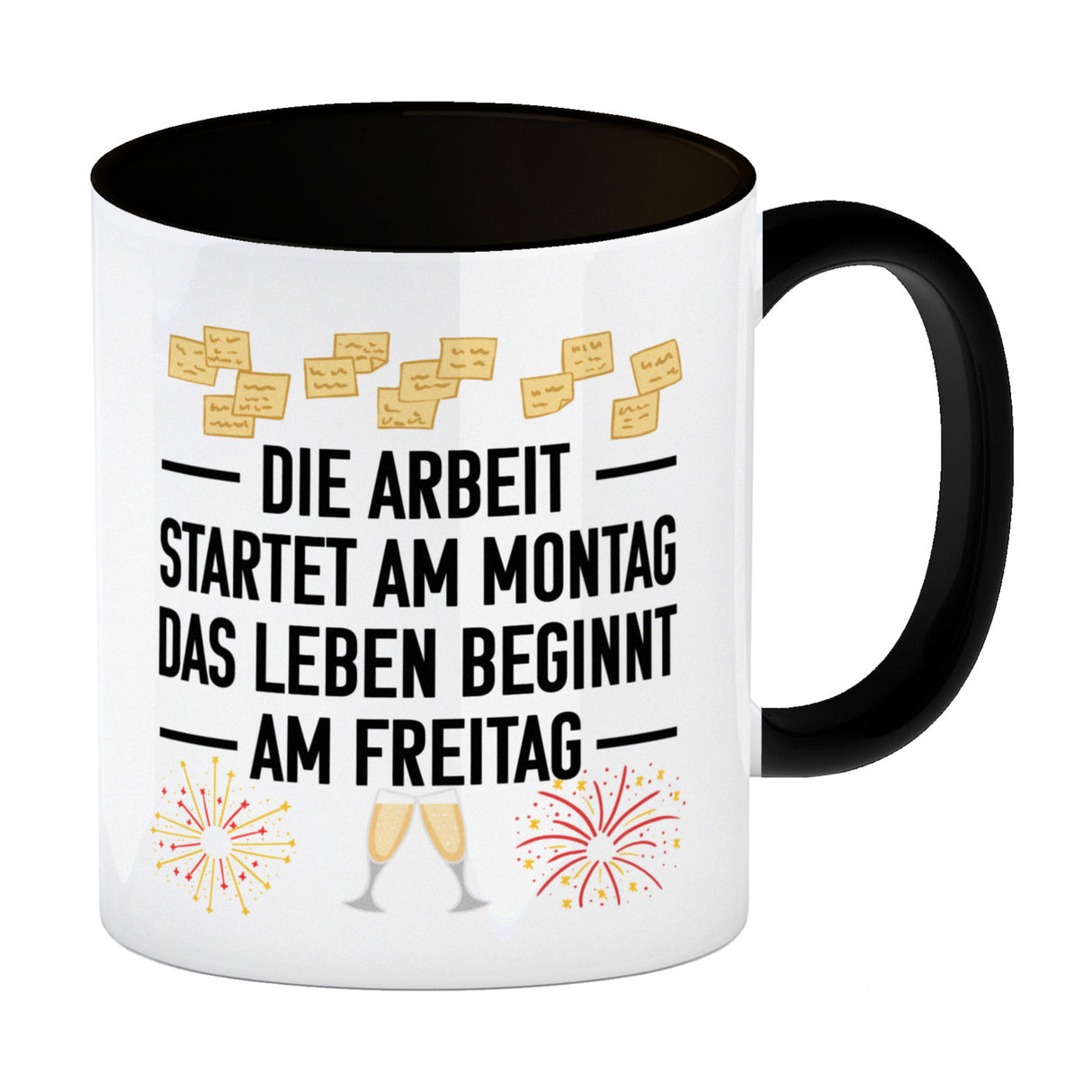 Arbeit am Montag - Leben beginnt Freitag Kaffeebecher