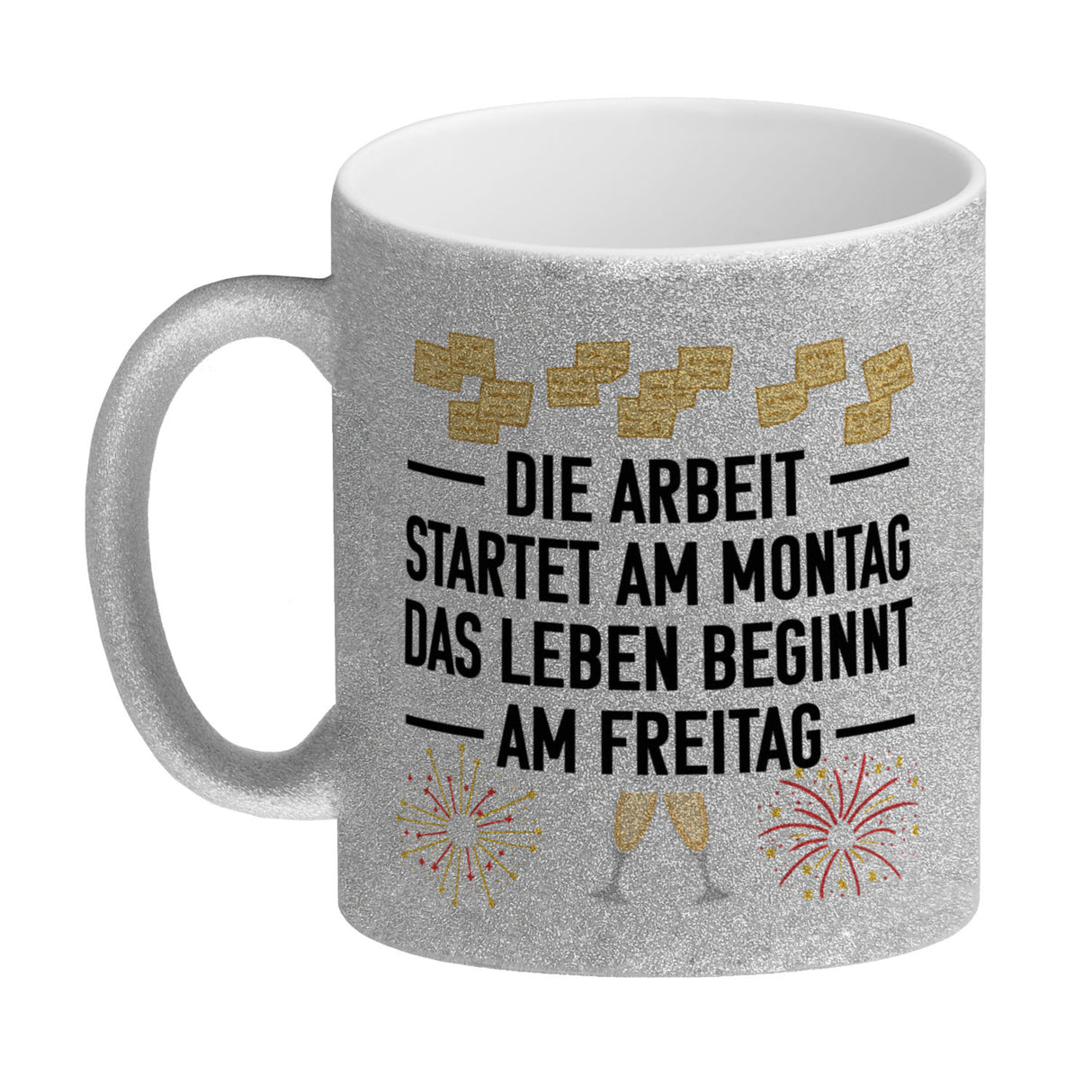 Arbeit am Montag - Leben beginnt Freitag Kaffeebecher
