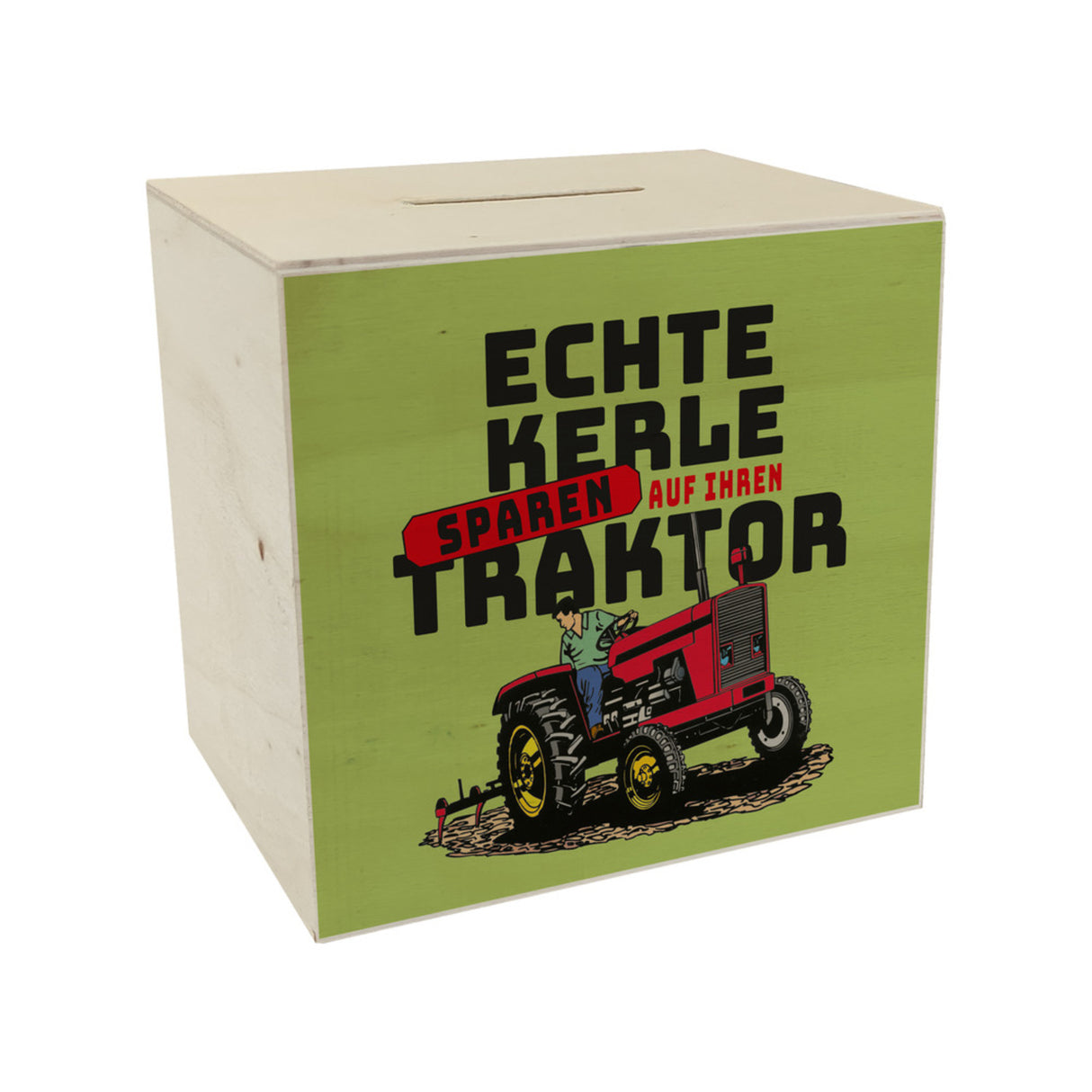 Echte Kerle sparen auf ihren Traktor Spardose für Landwirte