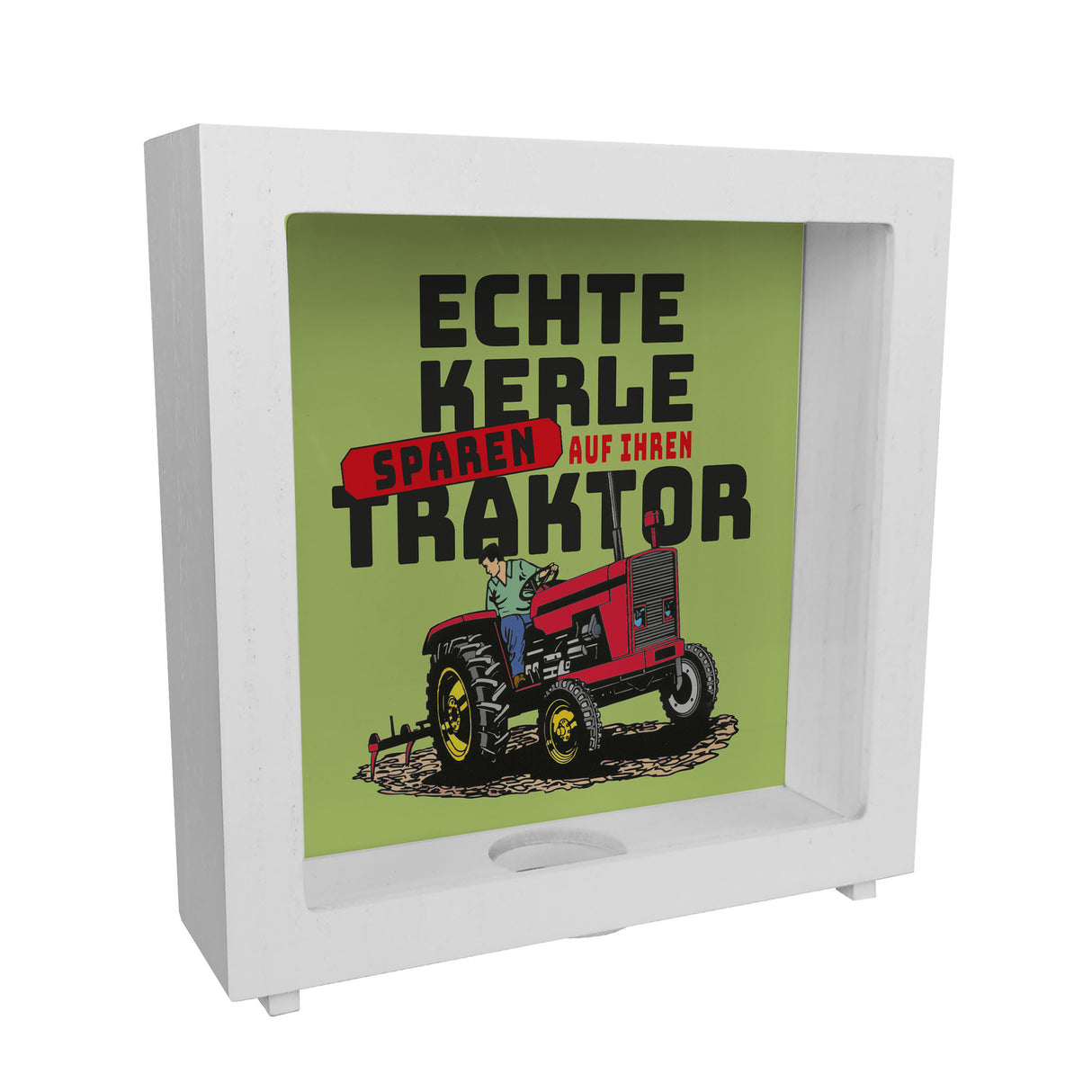 Echte Kerle sparen auf ihren Traktor Spardose für Landwirte