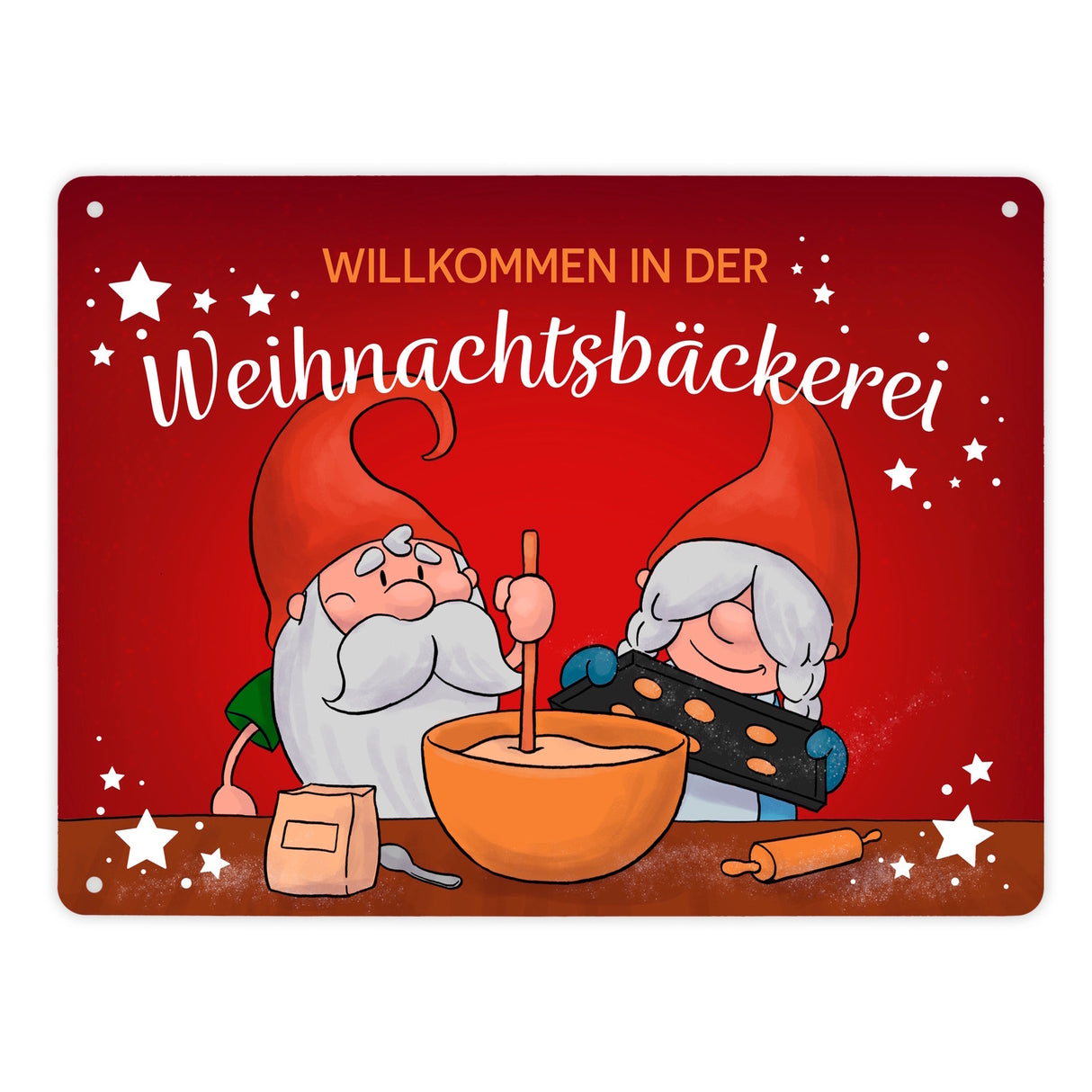Willkommen in der Weihnachtsbäckerei Metallschild