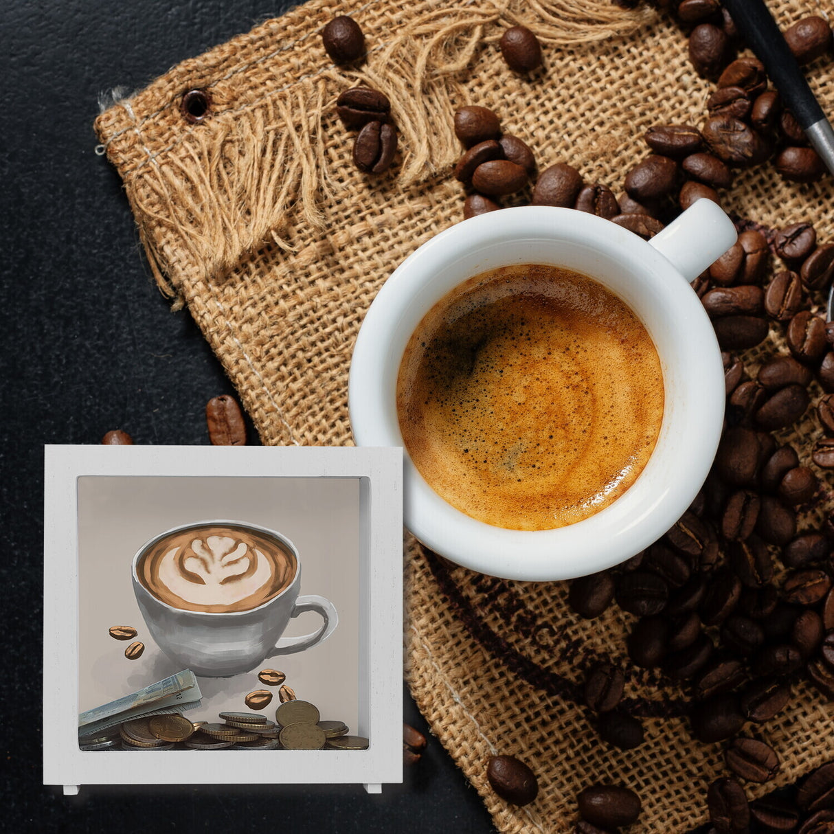Trinkgeld Kaffeekasse Spardose