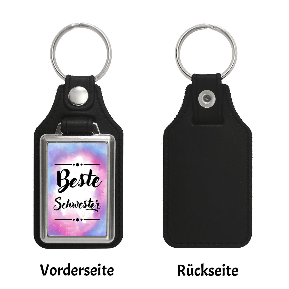 Beste Schwester Schlüsselanhänger in Wasserfarbenoptik