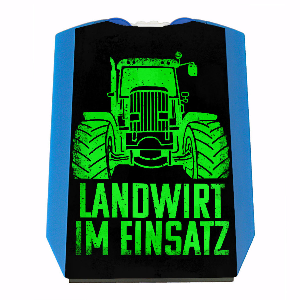 Landwirt im Einsatz Parkscheibe in gelb mit 2 Einkaufswagenchips