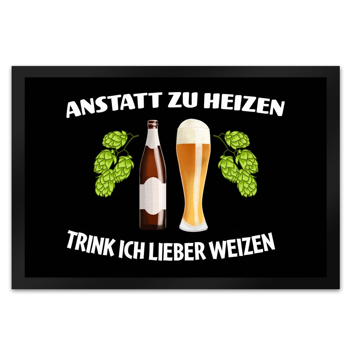 Anstatt zu heizen trink ich lieber Weizen Fußmatte