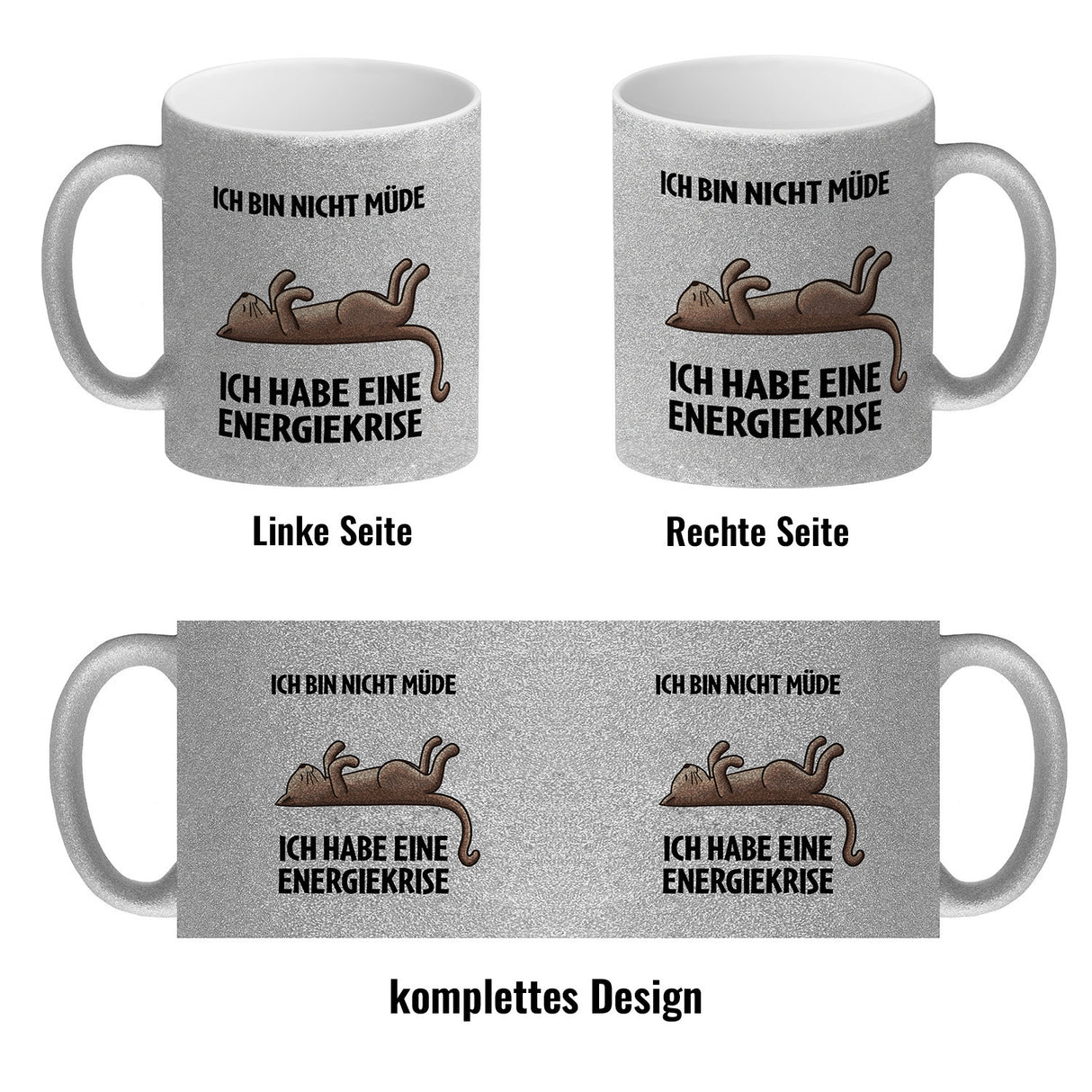 Bin nicht müde ich habe eine Energiekrise Katze Kaffeebecher