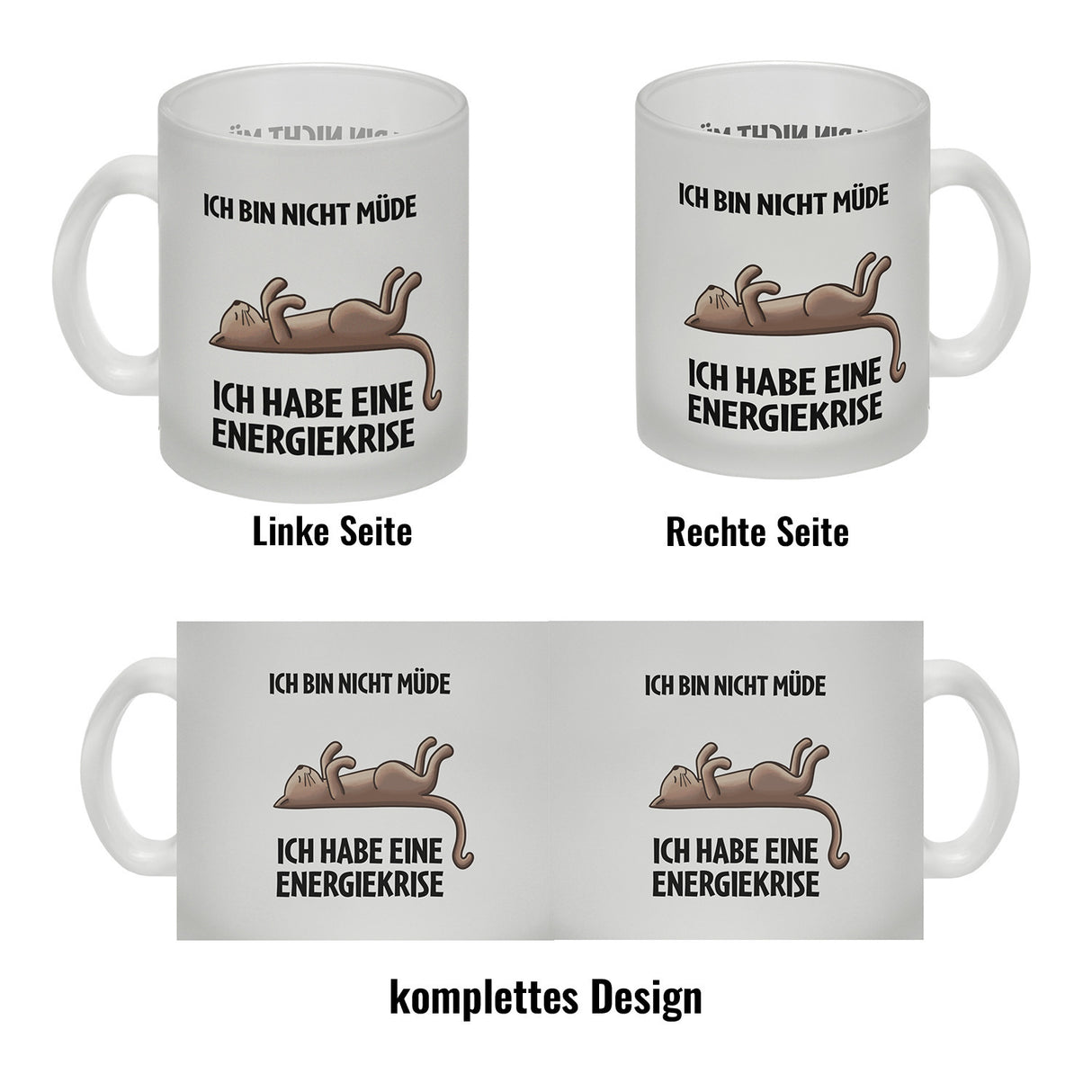 Bin nicht müde ich habe eine Energiekrise Katze Kaffeebecher